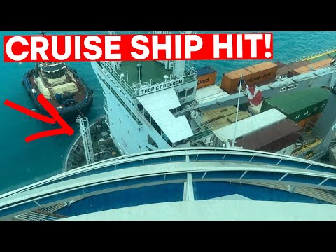BREAKING NEWS: CRUISE SHIP GETS HIT BY A CARGO SHIP! [Video]