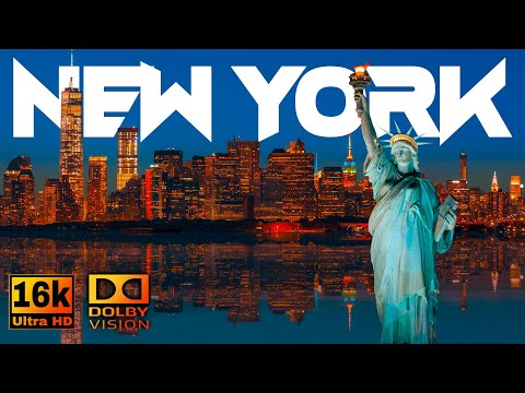 NEW YORK, MANHATTAN, USA 🇺🇸 in 8K ULTRA HD 60FPS at night by Drone [Video]