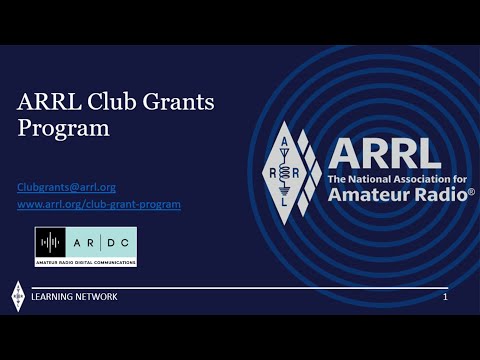 ARRL Club Grants Webinar [Video]