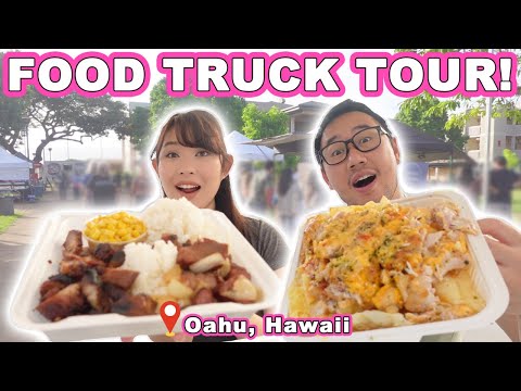 FOOD TRUCK TOUR! || [Oahu, Hawaii] Plate Lunch, Smoked Meat, Pan Roast and Dessert! [Video]