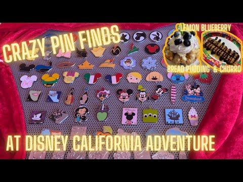 Crazy Pin Trading Finds at Disney California Adventure | Plus Lemon Blueberry Churro & Bread Pudding [Video]