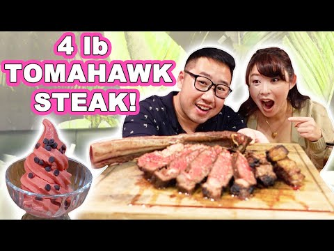 HUGE TOMAHAWK STEAK! || [Honolulu, Oahu, Hawaii] Steak & Seafood! [Video]