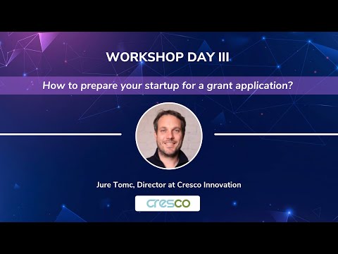 Cresco Innovation – How to prepare for a grant application?, Workshop Day by Vestbee [Video]