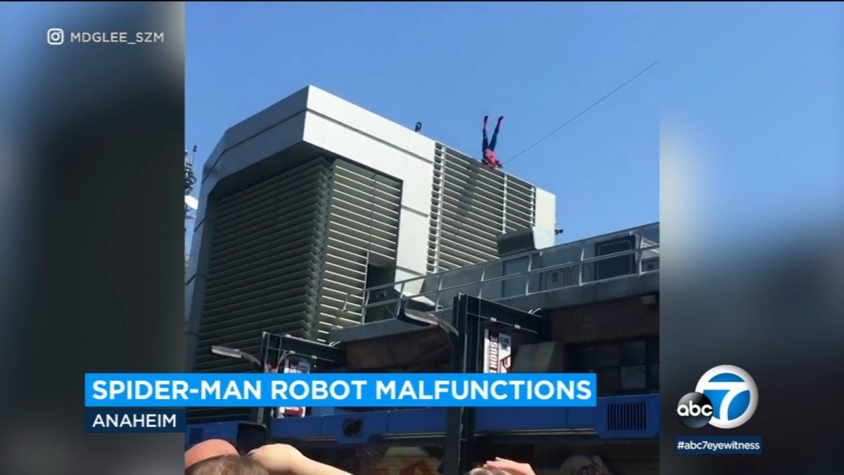 Spider-Man crashes into side of building during attraction malfunction at Disney California Adventure in Anaheim [Video]