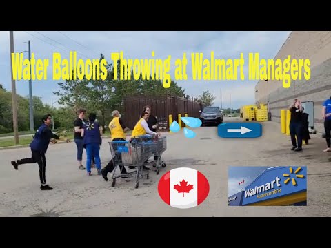 Water Balloons Throwing at Walmart Managers for Charity in Canada [Video]