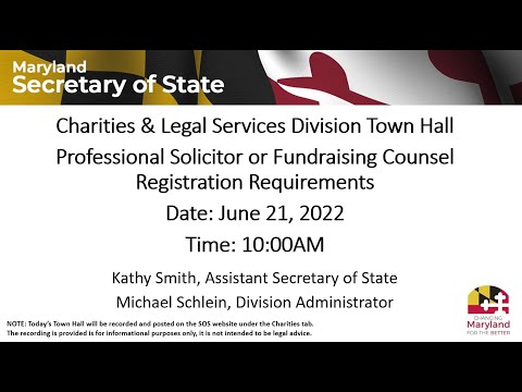 Charity Town Hall Professional Solicitor Fundraising Counsel Registration Requirements 2022 06 21 [Video]