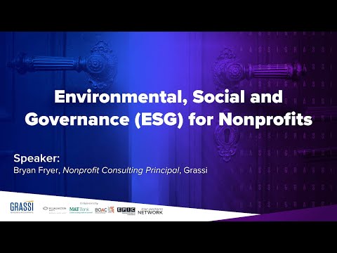 Nonprofit Live Video Session: Environmental, Social and Governance (ESG) for Nonprofits