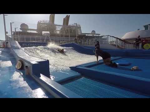 FlowRider Surf Simulator on Royal Caribbean Cruise Ship Wonder of the Seas Biggest Ship in the World [Video]