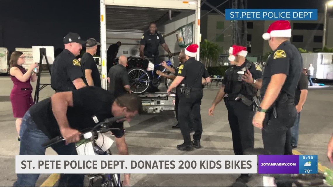 St. Petersburg Police Dept. donates 200 kids’ bicycles [Video]