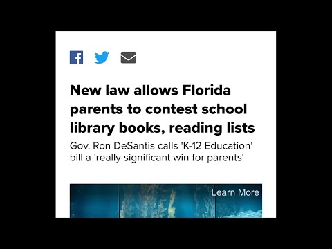 SCHOOLS IN FLORIDA REMOVE BOOKS . but why? [Video]