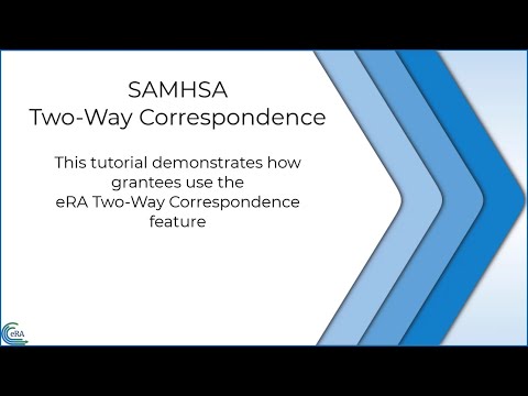 SAMHSA Two-Way Correspondence [Video]