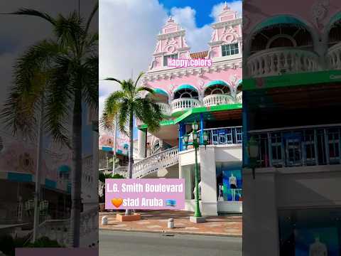 #colorful #aruba #happy #colors #travel #shorts #video # beautiful #caribbean #orange city 🧡 stad 🇦🇼