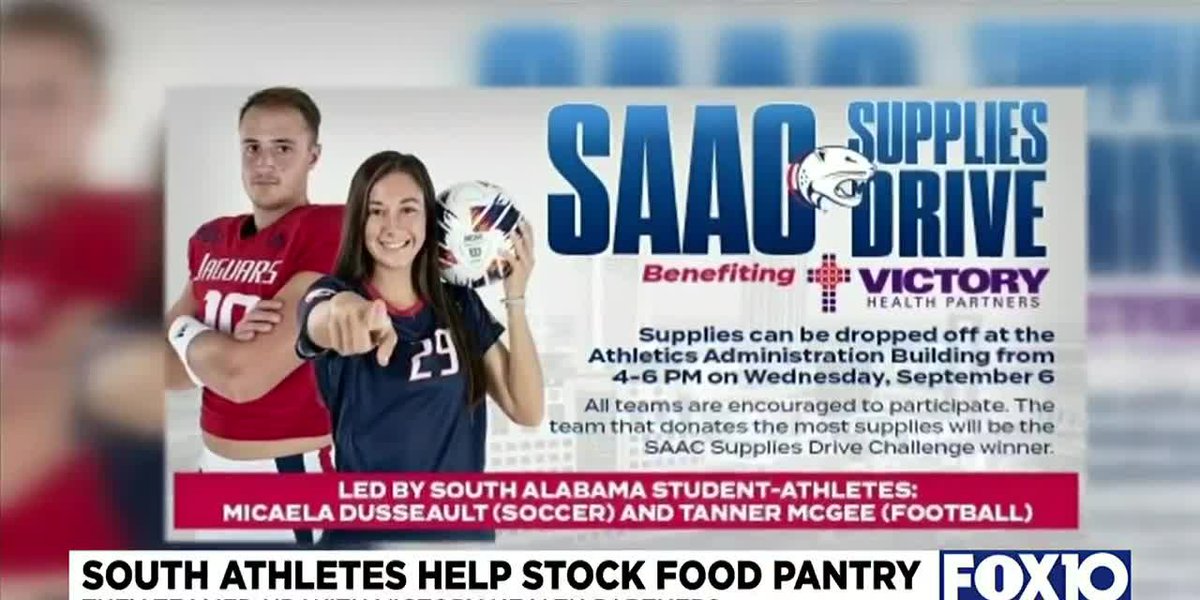 USA student-athletes donate truckloads of food to local pantry [Video]