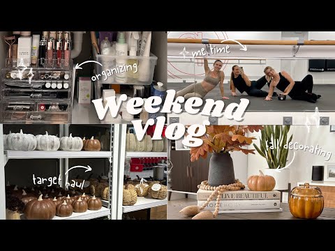 Miami Weekend Vlog: Target haul, Pure Barre, skincare + makeup organization, and decorating for fall [Video]