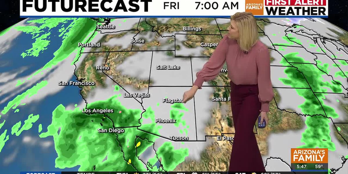 Wet weather on the way to Arizona [Video]