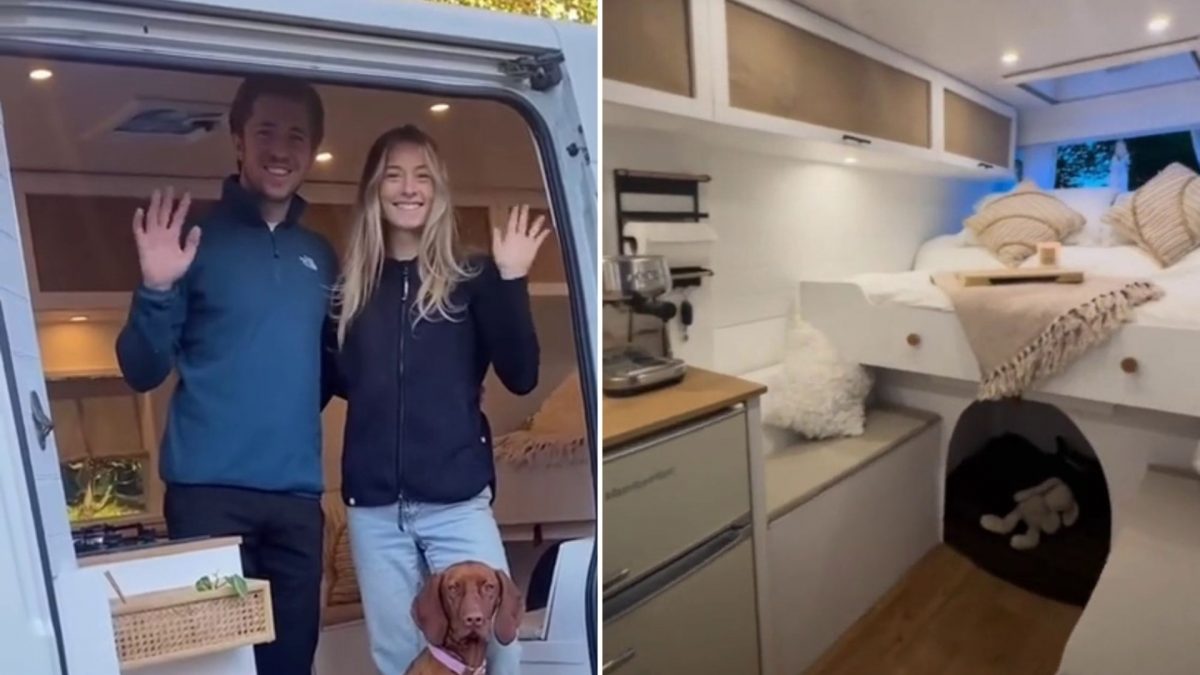 We bought an old white van and turned it into our dream tiny home – we save 800 a month that we would’ve spent on rent [Video]