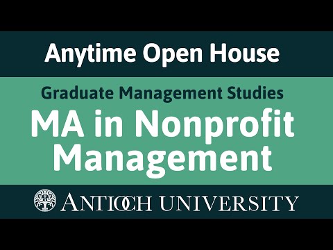 Anytime Open House: Graduate Management Studies: MA in Nonprofit Management [Video]